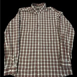 Eddie‎ Bauer Wrinkle Resist Relaxed Fit Men's Plaid Button-Down Shirt XL